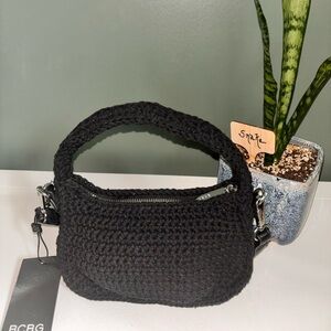 BCBG Woven Black Mini Bag NWT